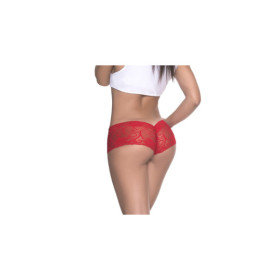 Shorty ouvert à l'entrejambe rouge 